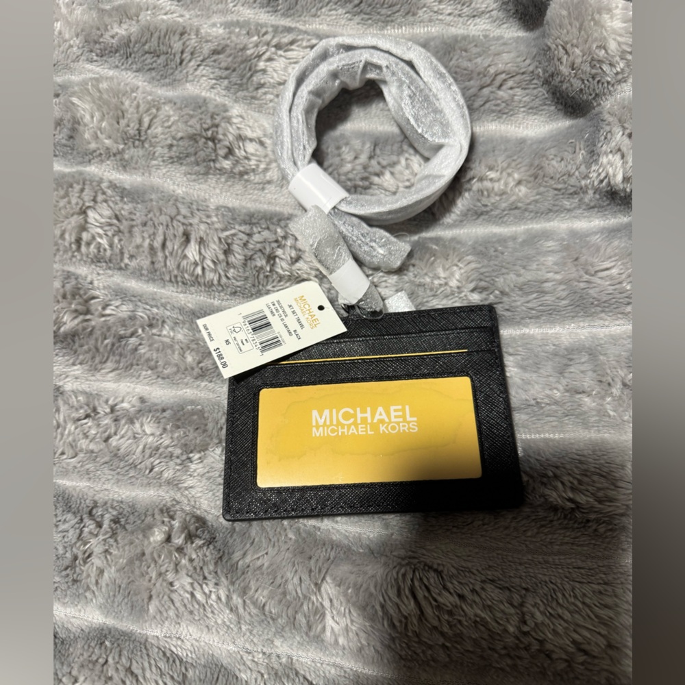 Michael Kors Black Card holder/lanyard  NWT